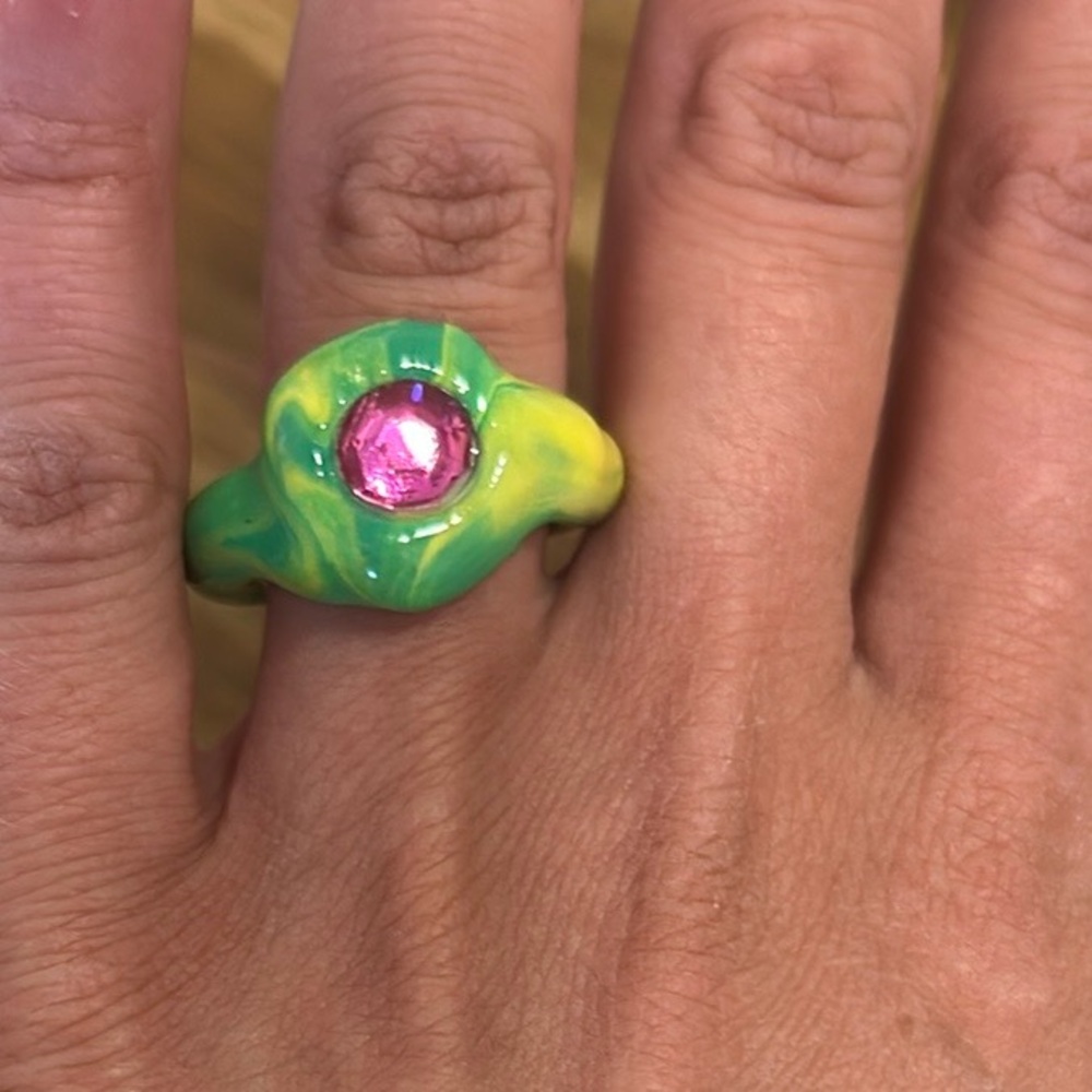 Blobb Resin and Gemstone Ring